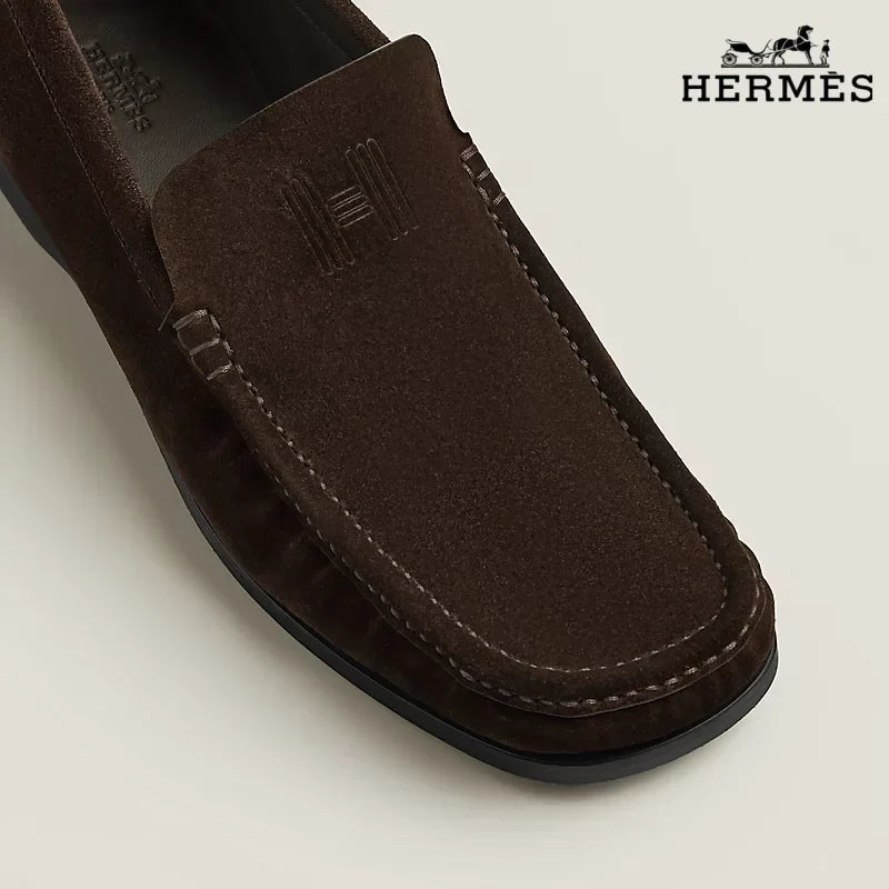 Herm¨¨s Dark Brown Suede Loafer