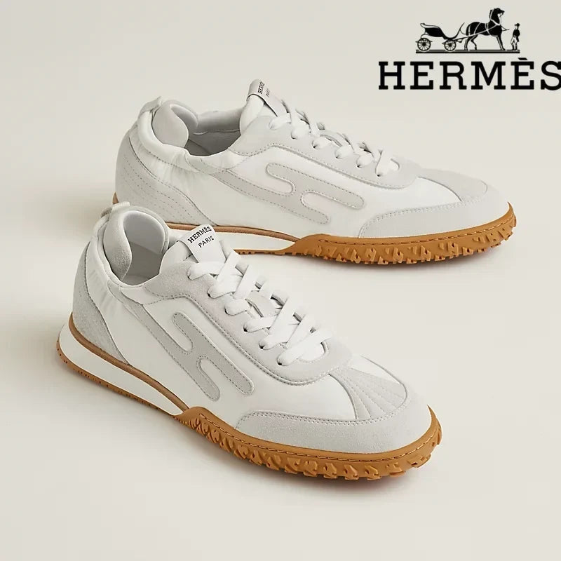 Herm¨¨s womens shoes men sneaker White Mix Material Sneaker