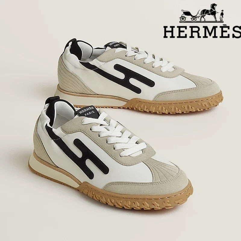 Herm¨¨s Jet Sneaker in White, Beige and Black
