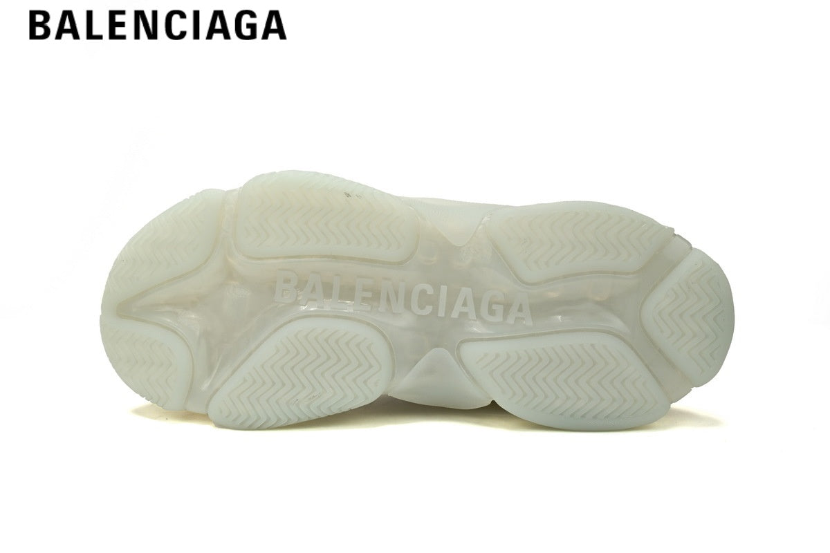Balenciaga Triple S men's shoes women sneakers ¡ª White, Clear Sole