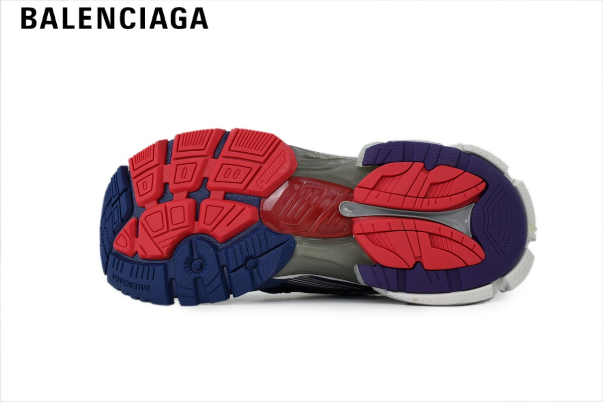 Balenciaga Runner Mid Sneaker ¡ª Navy Mesh, Silver, Red & Purple Synthetic Overlays