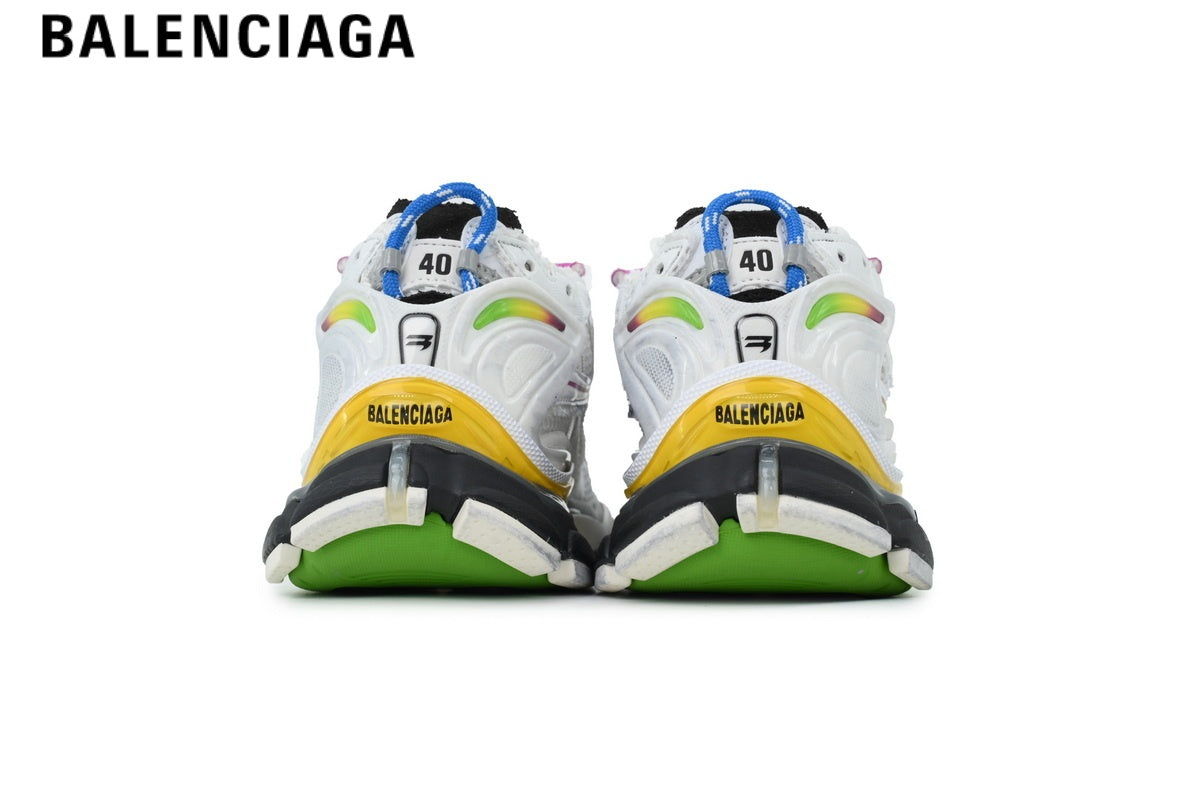 Balenciaga Runner Mid Sneaker ¡ª White Mesh & Multi-Color Synthetic Overlays