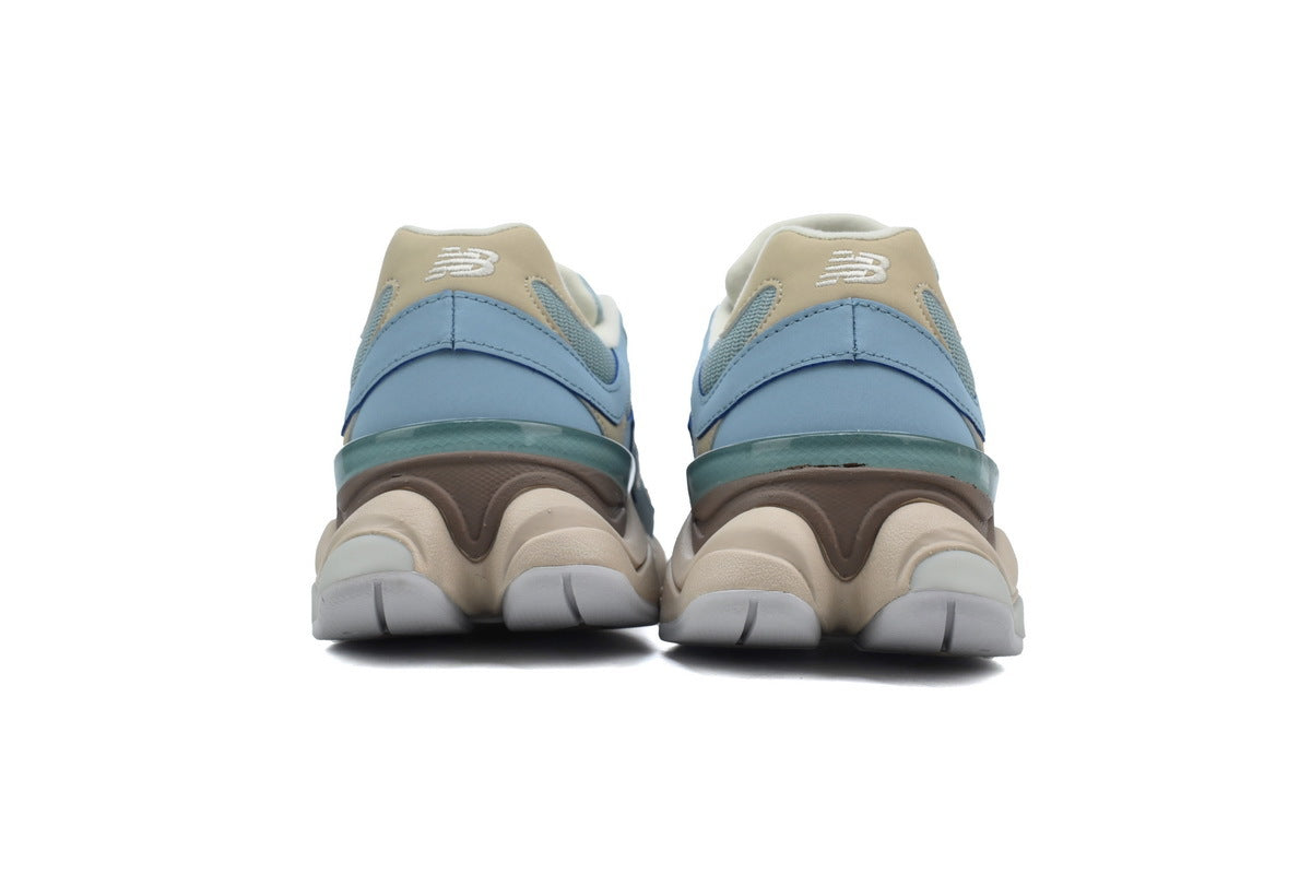 New Balance 9060 Women's & Men's Light Blue Beige Chunky Retro Sneakers
