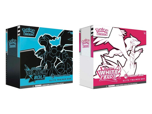 2025 Pok¨¦mon Scarlet & Violet Black Bolt & White Flare Pokemon Center Elite Trainer Box