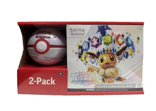 2025 Pok¨¦mon Scarlet & Violet Prismatic Evolutions Elite Trainer Box + Pokeball Sam's Club Bundle (Pokeball Color May Vary)