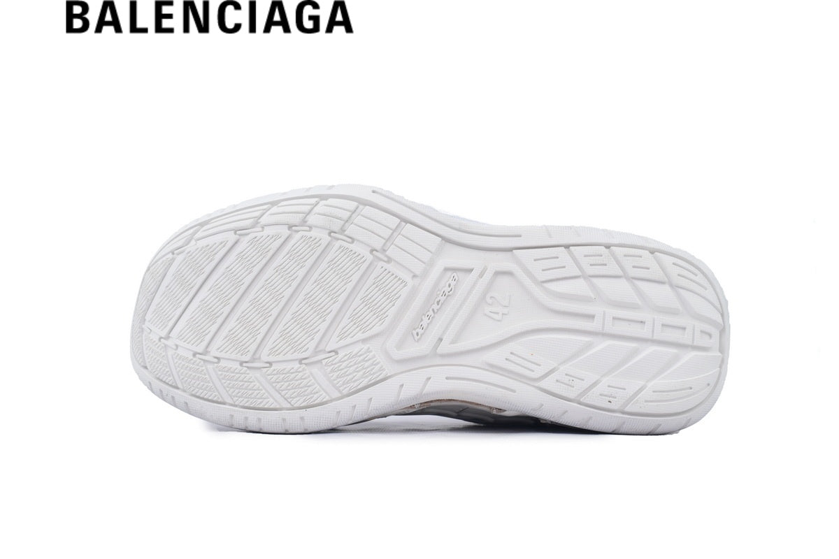 Balenciaga Skate men's shoes  women sneakers in White and Blue