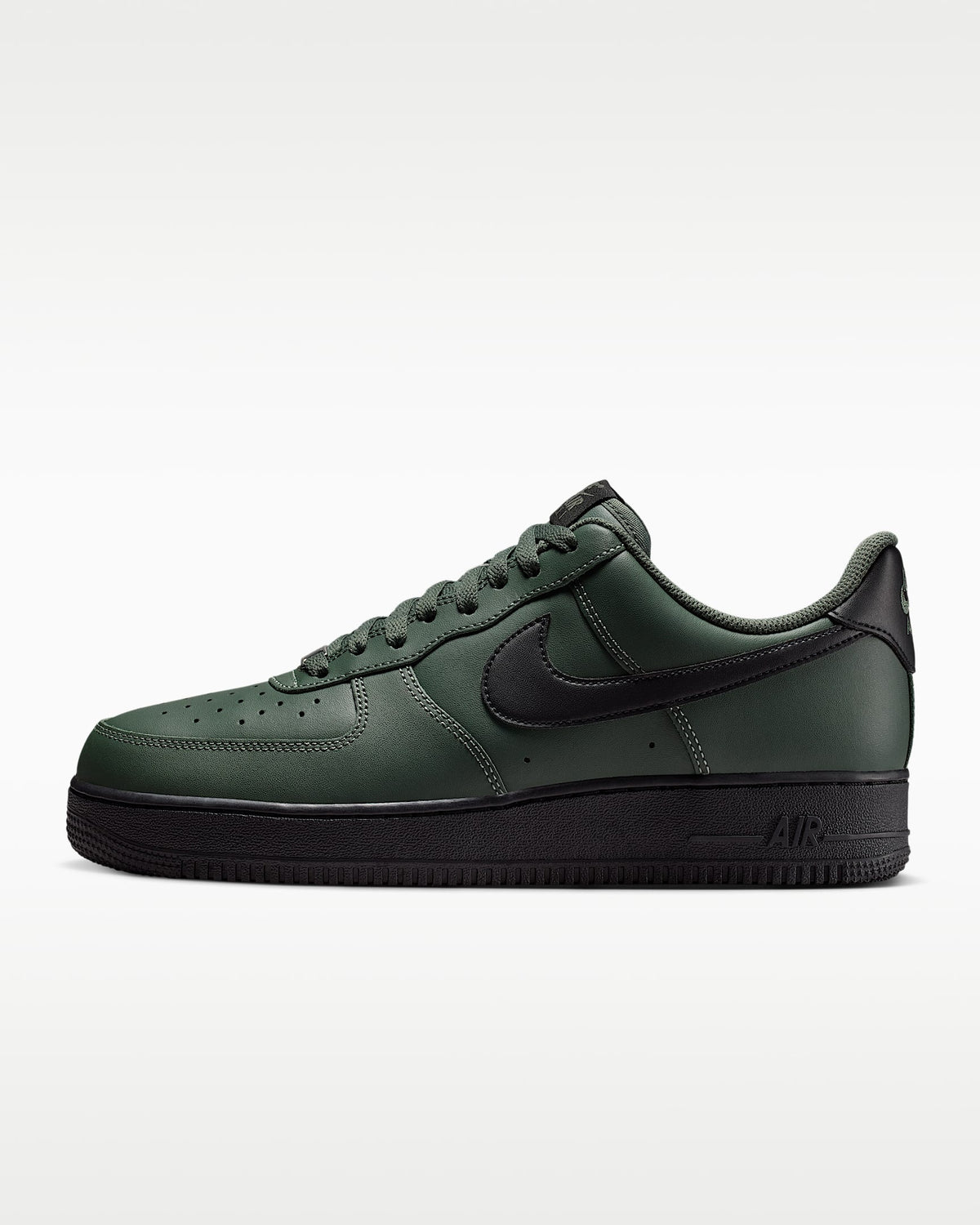 Nike Air Force 1 '07 Dark Green Black Swoosh Sneakers mens low top shoes