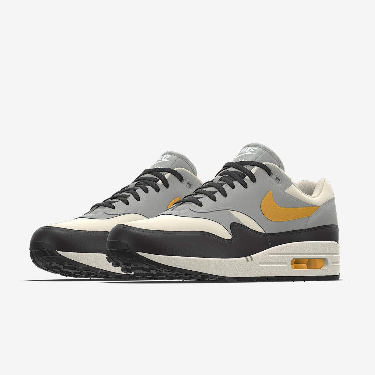Nike Air Max 1 By You ¨C Grey/Cream/Yellow/Black Custom Sneaker