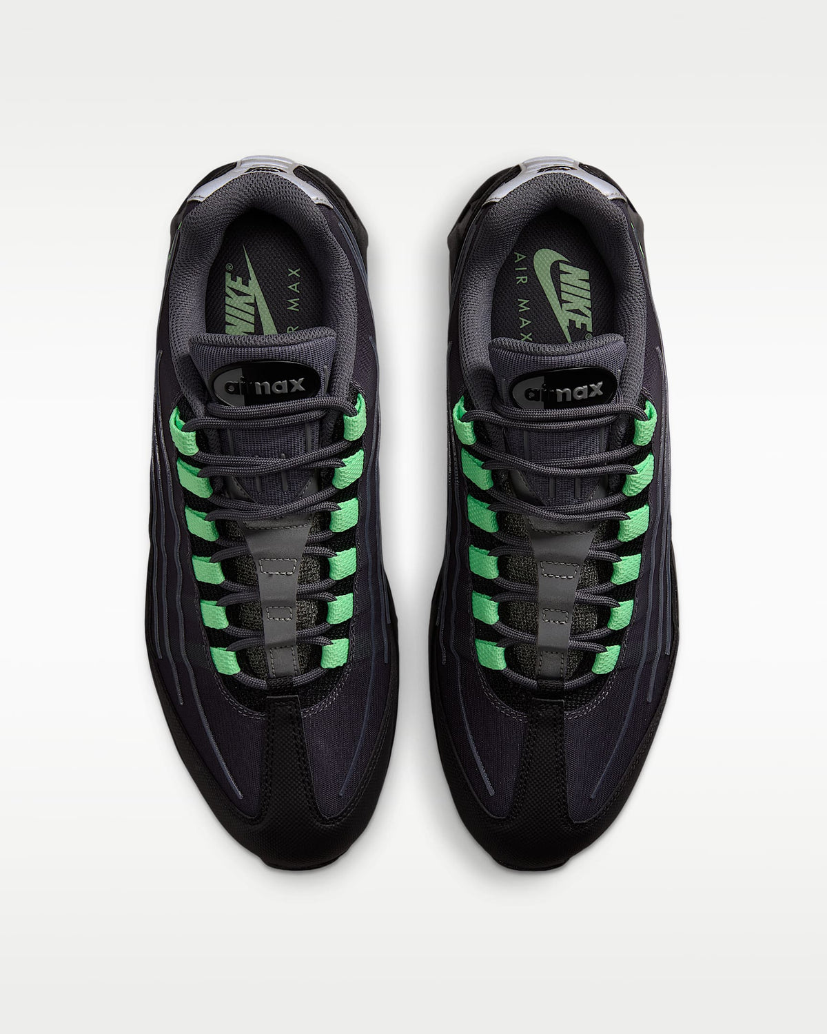 Nike Air Max 95 ¨C Black / Lime Green Mesh Athletic Sneakers