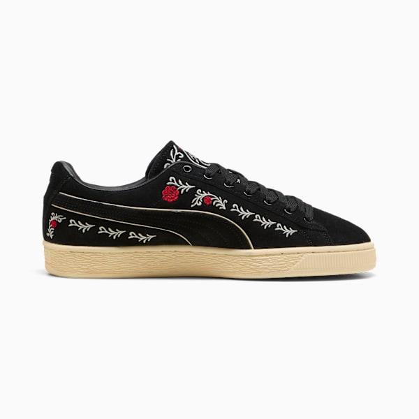Puma Suede ¡ª Black / Floral Embroidery puma shoes for men  womens shoes  roma shoes