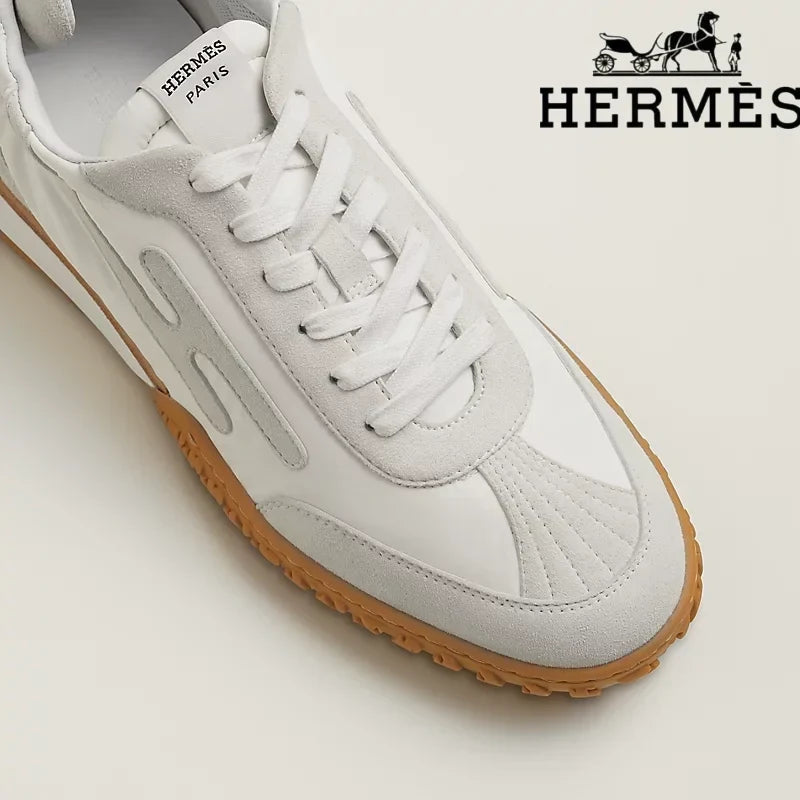 Herm¨¨s womens shoes men sneaker  White Mix Material Sneaker