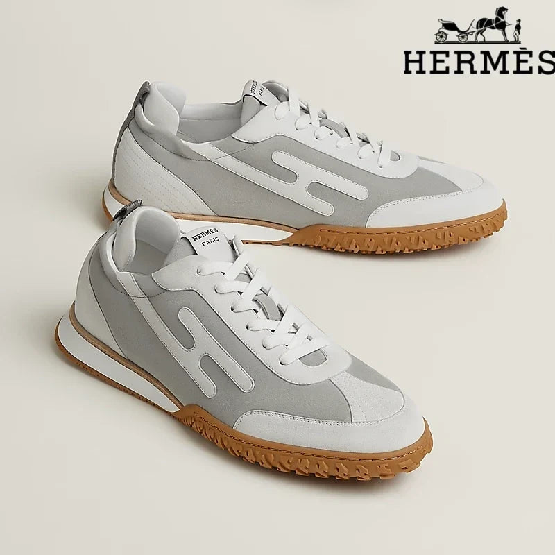 Herm¨¨s Grey and White Bouncing Sneakers