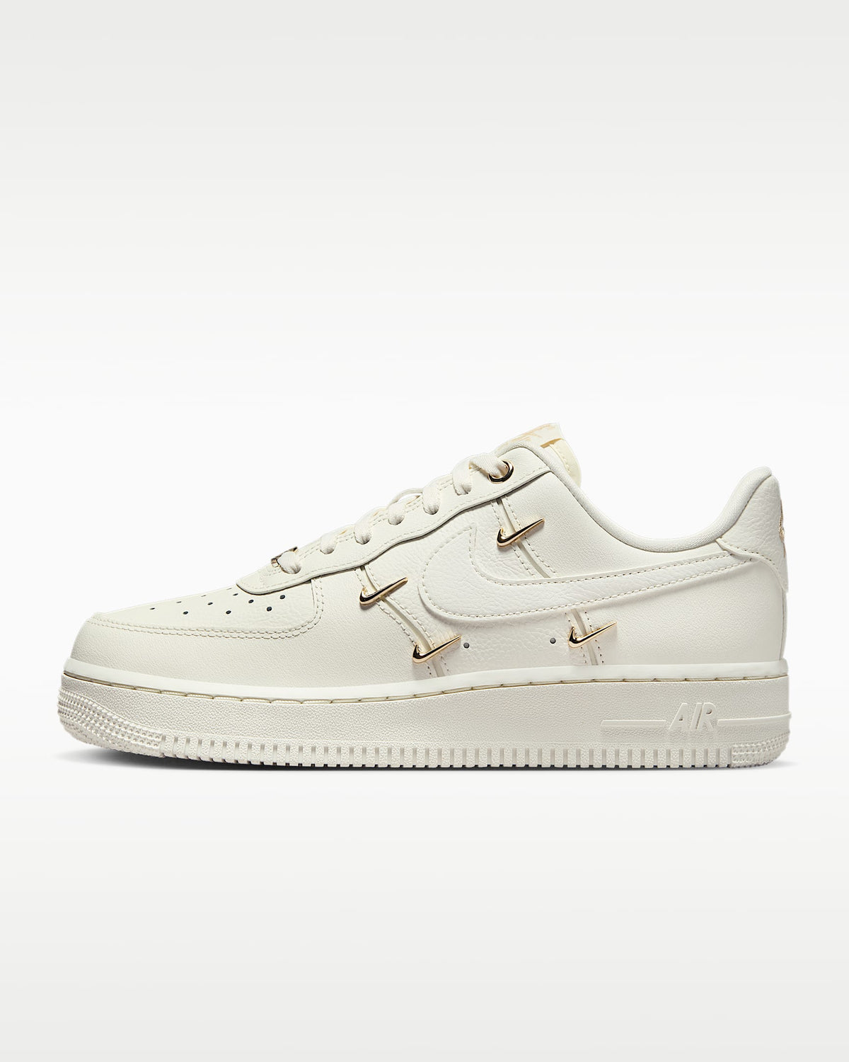 Nike Air Force 1 '07 Sail Gold Mini Swoosh Charms Sneakers mens low top shoes