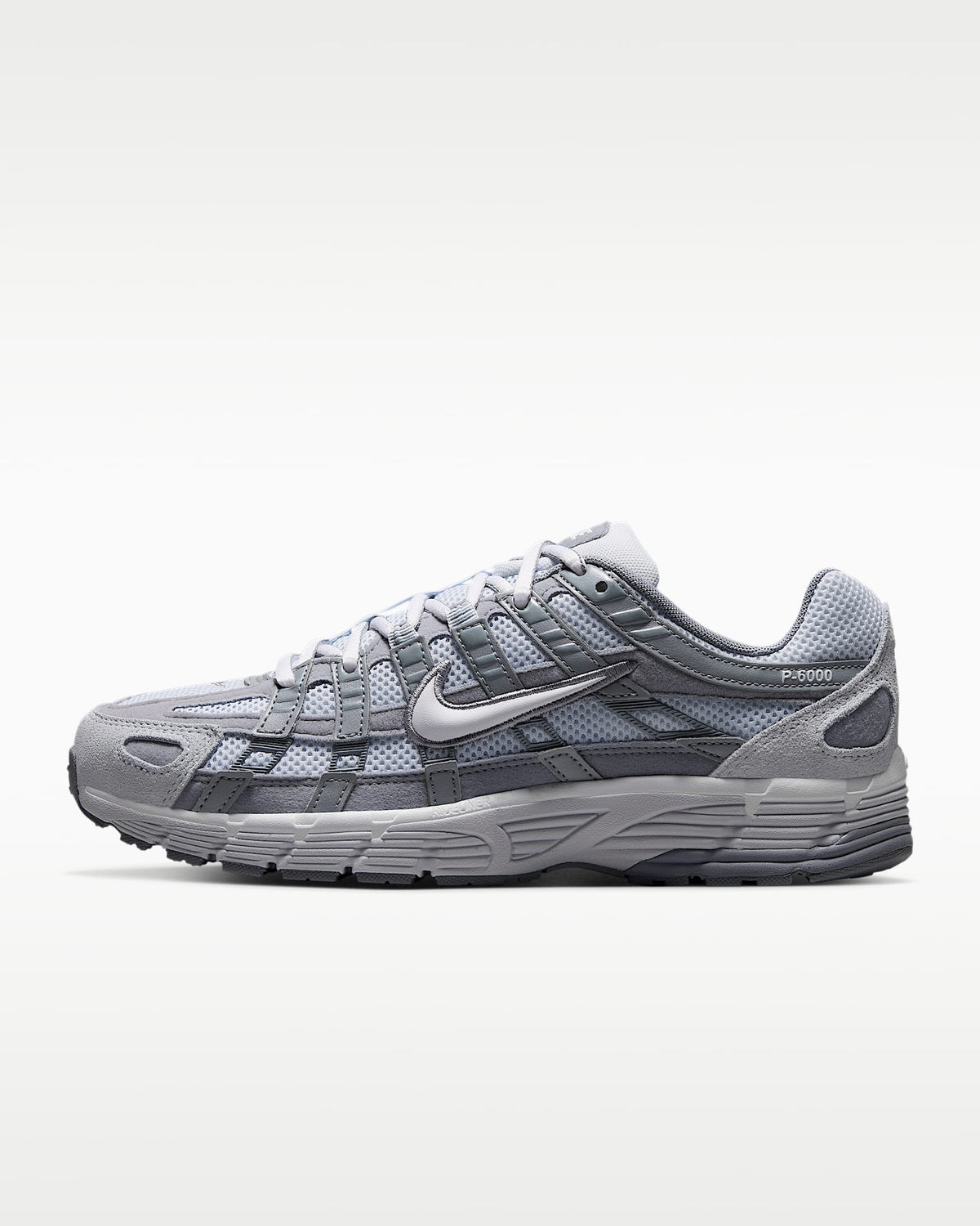 Nike P-6000 ¨C Light Grey / White Mesh Athletic Sneakers