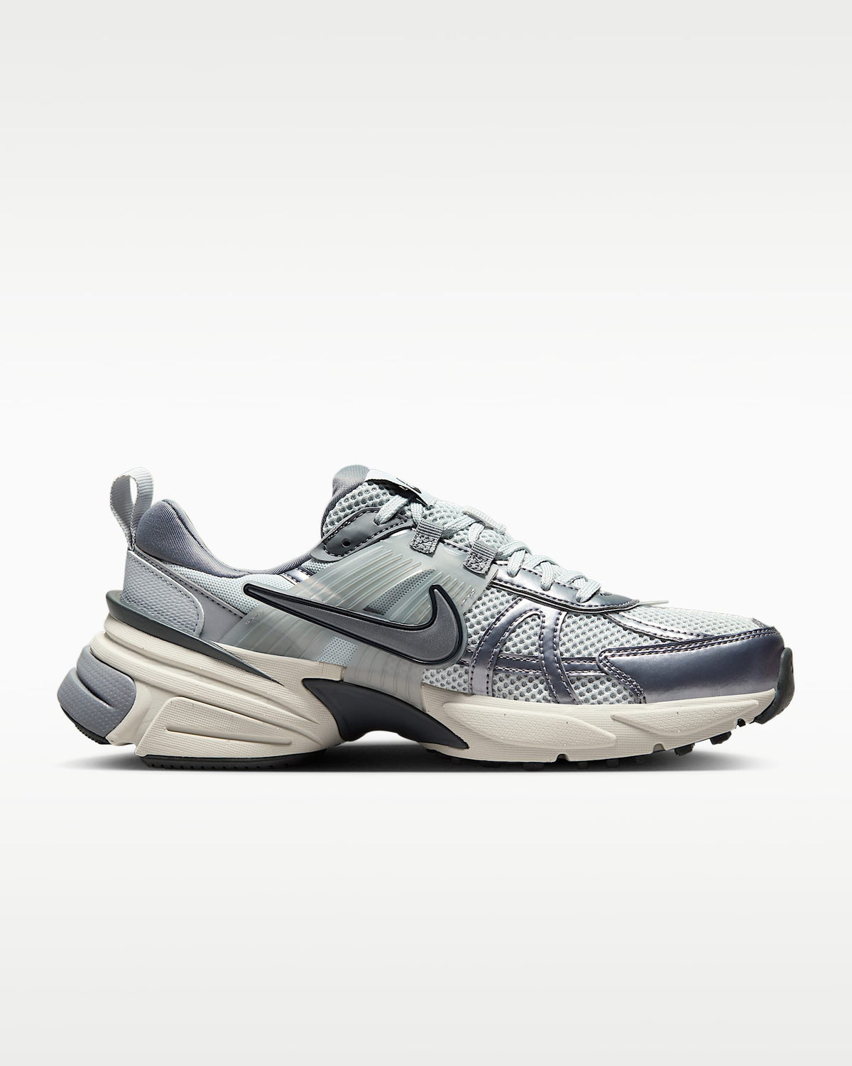Nike V2K Run ¨C Grey / Silver Mesh Athletic Sneakers