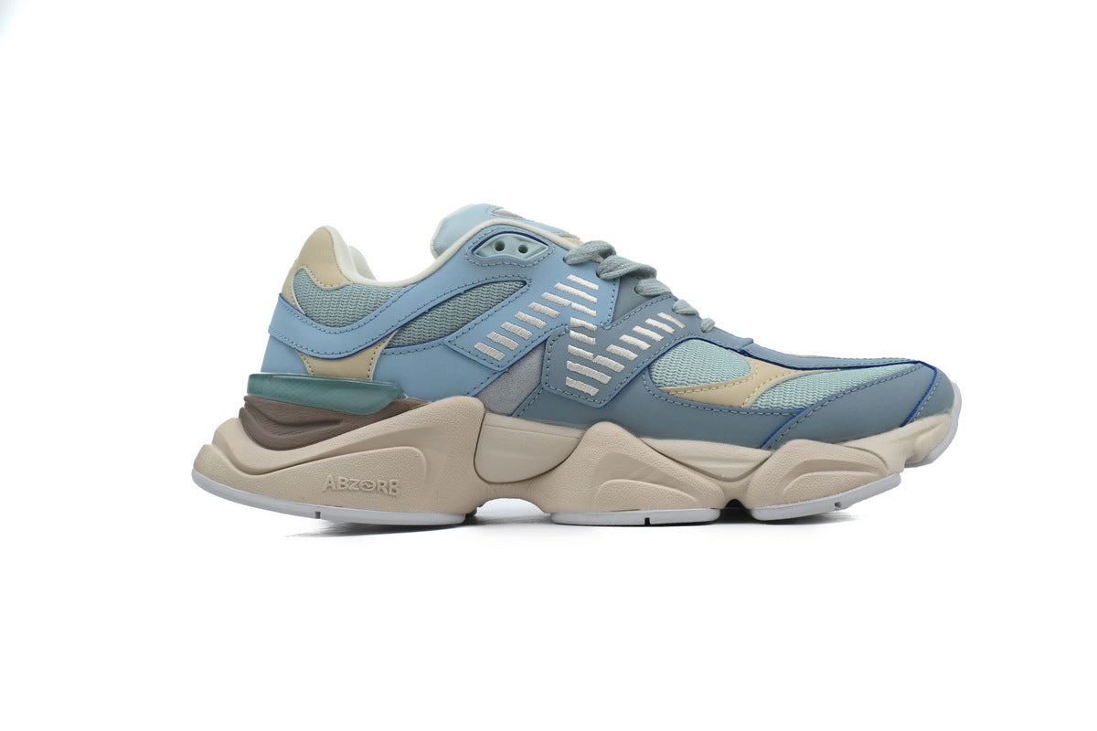 New Balance 9060 Women's & Men's Light Blue Beige Chunky Retro Sneakers