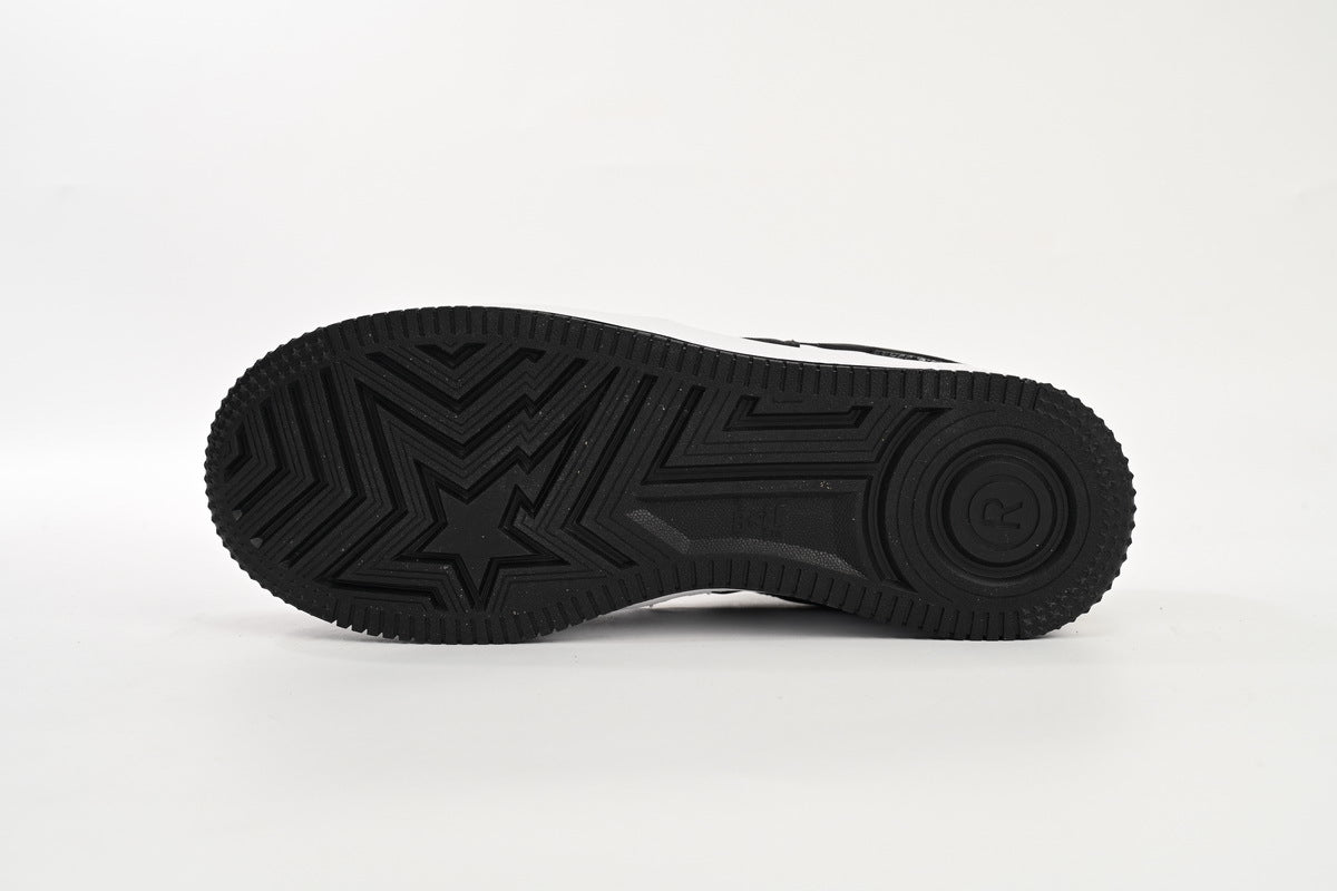 A BATHING APE BAPE STA Black & White Snakeskin-Pattern Sneakers | Women's & Men's Skate-Inspired Shoes