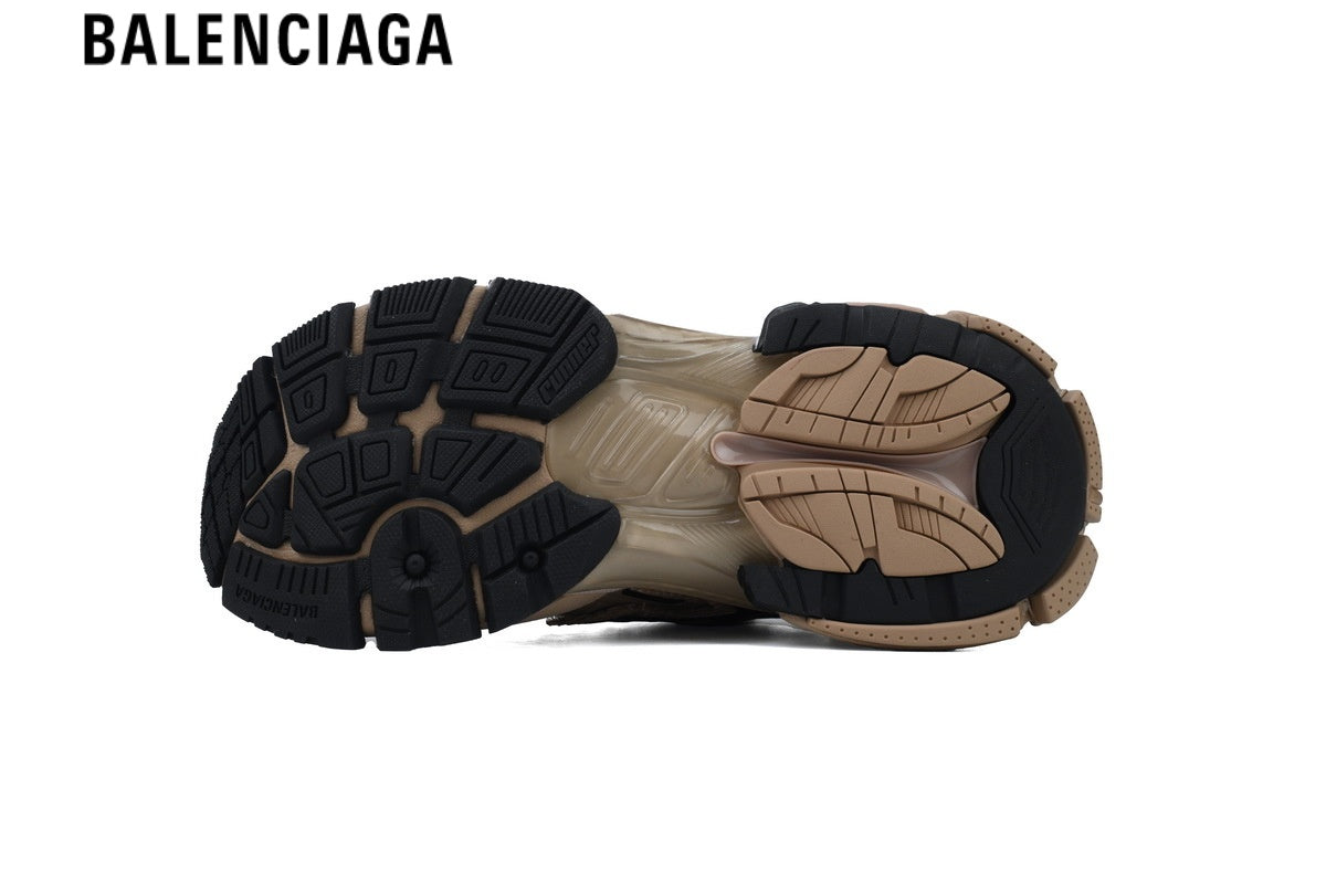 Balenciaga Runner men's shoes  women sneakers ¡ª Beige Mesh & Black Synthetic Overlays