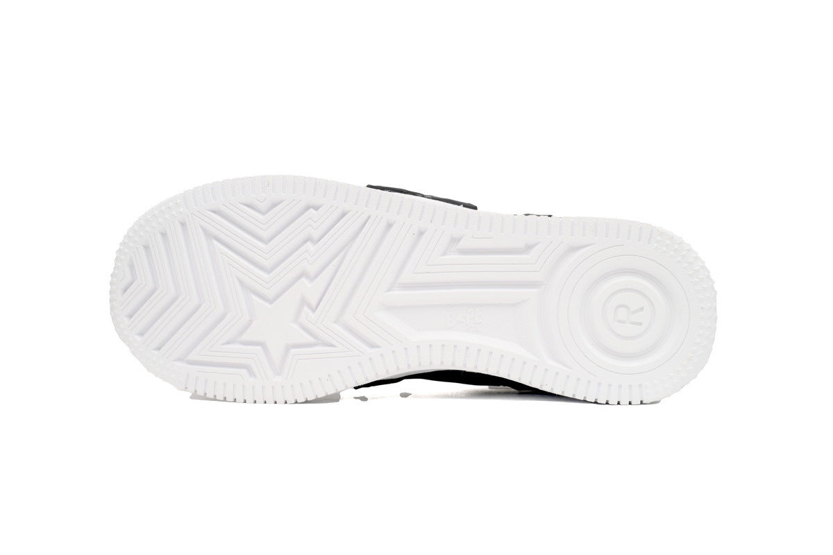 A BATHING APE BAPE STA Black & White Oversized-Star Sneakers | Women's & Men's Skate-Inspired Shoes